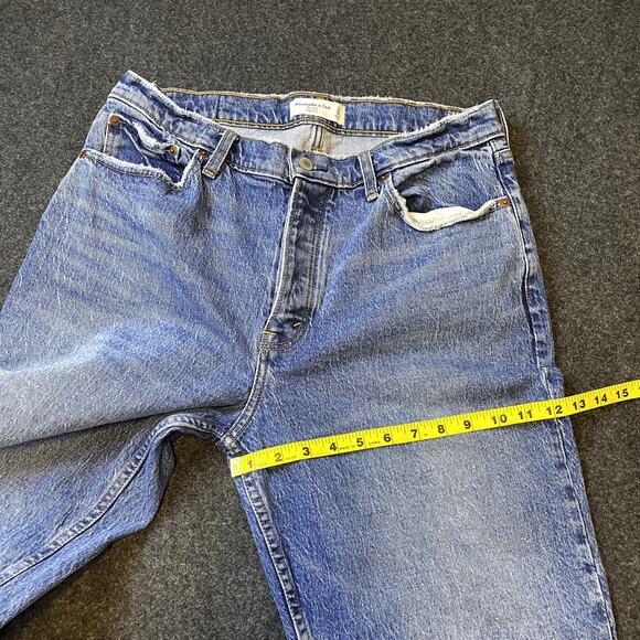 Abercrombie & Fitch The Dad Straight High rise Jeans Size 31/12 Button Fly - Picture 15 of 15
